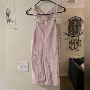 Corduroy pink jumper dress